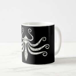 Taza De Café Octopus minero de estilo marino mínimo (angustiado
