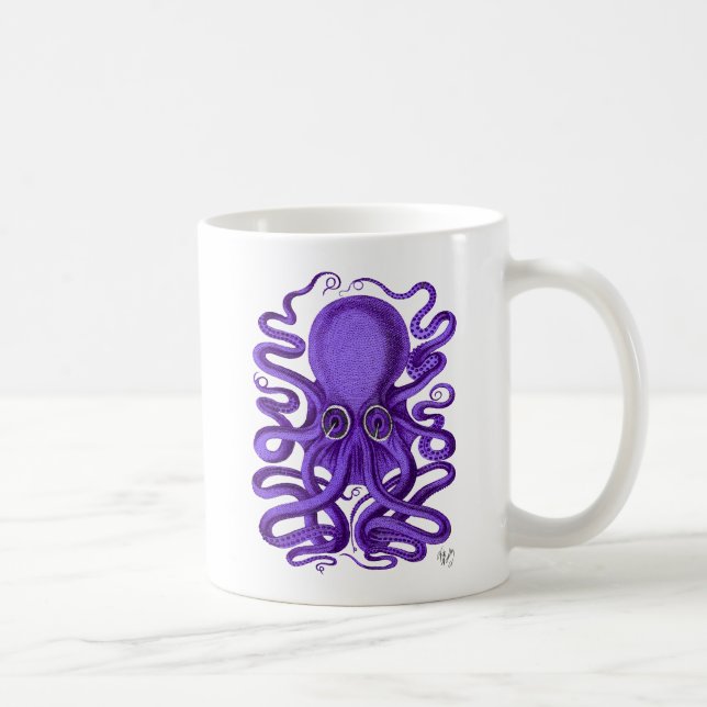 Taza De Café Octopus púrpura (Derecha)