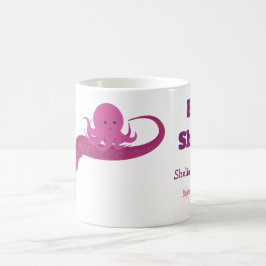 Taza De Café Octopus rosado | Baby Shower Mug