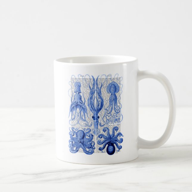 Taza De Café Octopus y azul calamar (Derecha)