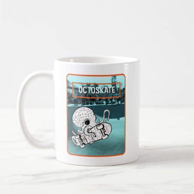 Taza De Café Octoskate Skateboarding Octopus (Izquierda)