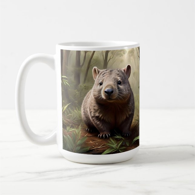 Taza De Café "Oculto en el Bush: un wombat australiano salvaje" (Izquierda)
