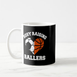 Taza De Café Ocupada Criando Llers Fútbol Boceto Corazón Mamá J