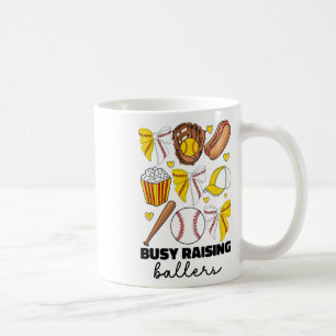 Taza De Café Ocupado Criando Bysebyll Y Softbyll Mom Coq