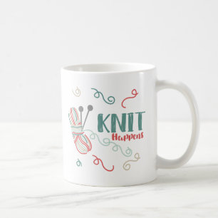 Taza De Café Ocurre al Tejer Hilo Multicolor Chistoso para Teje