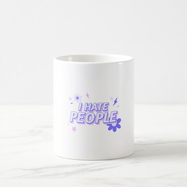 Taza De Café Odio a la gente - Diseño gracioso (Centro)