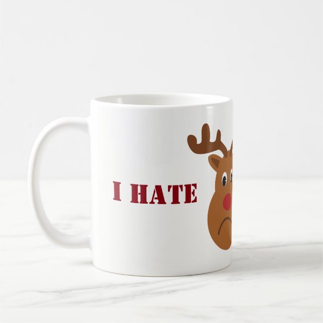 Taza De Café Odio a los Navidades renos (Izquierda)