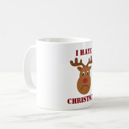 Taza De Café Odio a los Navidades tristes renos