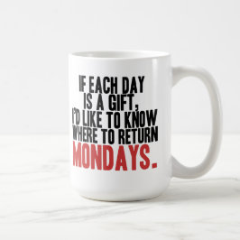 Taza De Café Odio el café los lunes