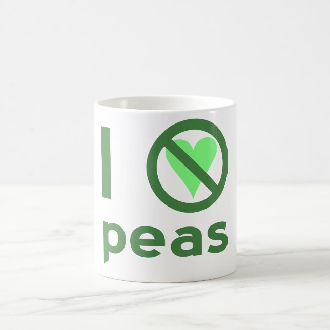 Taza De Café Odio los guisantes Texto Verde (Centro)