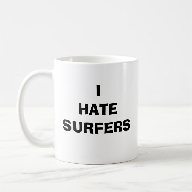 TAZA DE CAFÉ ODIO PERSONAS QUE PRACTICA SURF (Izquierda)