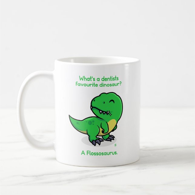 Taza De Café Odontología: Flossosauro (Izquierda)