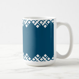 Taza De Café Oeste azul y blanco Mono Zig Zag