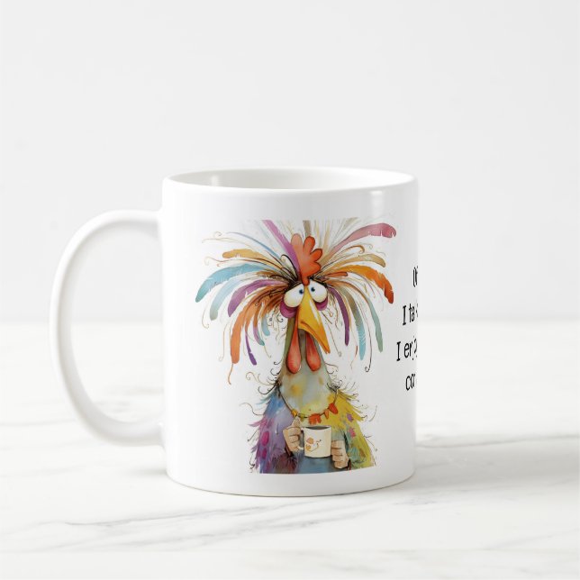 Taza De Café Of Course I Talk to Myself Rooster Funny (Izquierda)