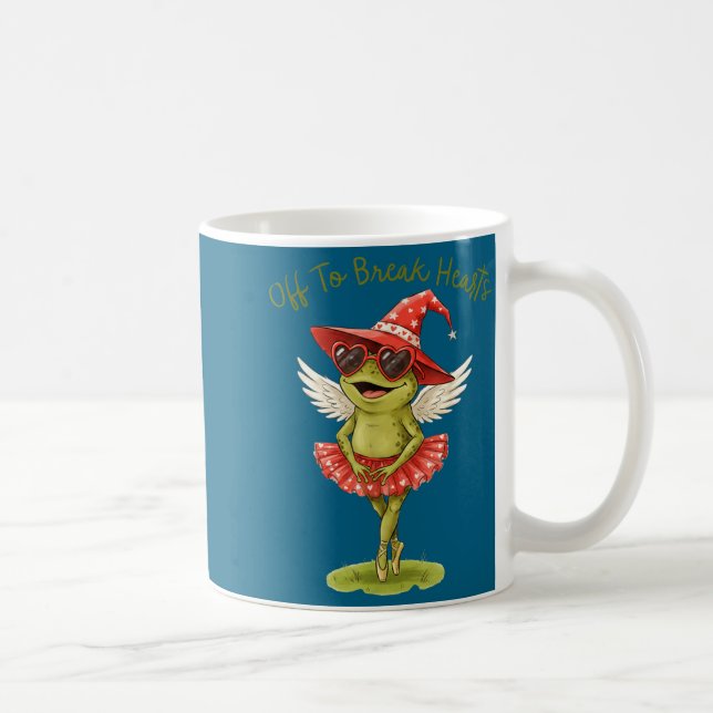 Taza De Café Off To Break Hearts Funny Frog Valentines Women Gi (Derecha)