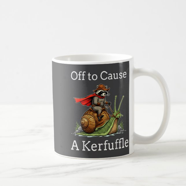 Taza De Café Off To Cause A Kerfuffle Raccoon Whimsical Wizard  (Derecha)