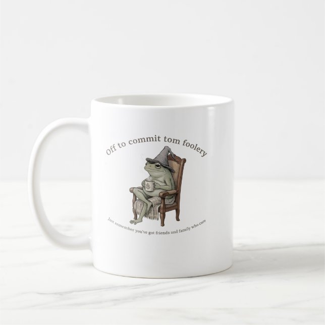 Taza De Café Off to Commit Tom Foolery Cozy Frog Mug (Izquierda)