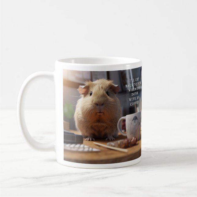 Taza De Café Office Humor Guinea Cerdo Café Romper Café Mug (Izquierda)