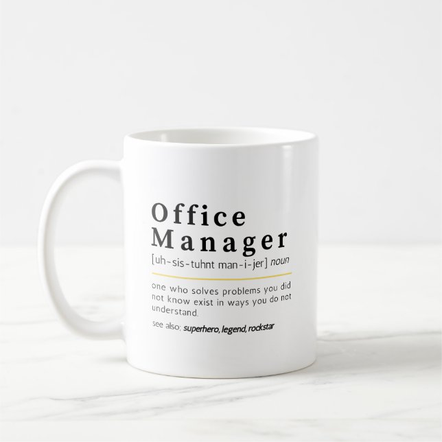Taza De Café Office Manager Noun Definition Office Humor (Izquierda)
