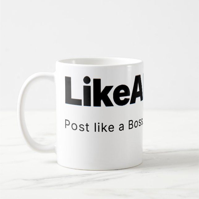 Taza De Café Official LikeABoss.fun Minimalist Logo Mug (Izquierda)