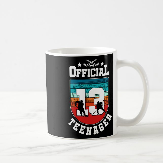 Taza De Café Official Teenager 13th Birthday 13 Year Boy Hockey (Derecha)