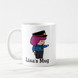 Taza De Café Oficial de policía de chica Cuaderno