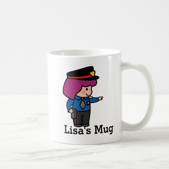 Taza De Café Oficial de policía de chica Cuaderno (Derecha)