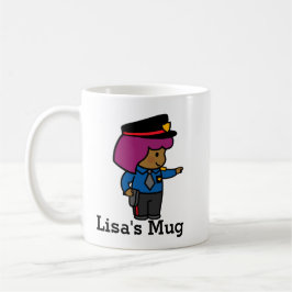 Taza De Café Oficial de policía de chica Cuaderno