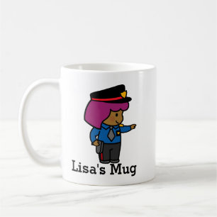 Taza De Café Oficial de policía de chica Cuaderno