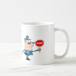 Taza De Café Oficial de policía de tráfico con el coche