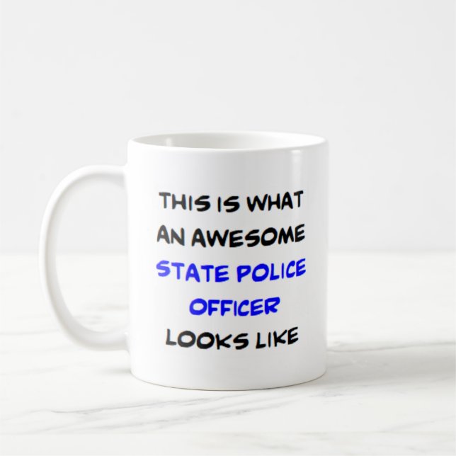 Taza De Café oficial de policía estatal, impresionante (Izquierda)