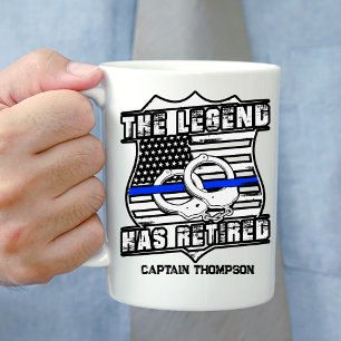 Taza De Café Oficial de policía jubilado personalizado Coffee M