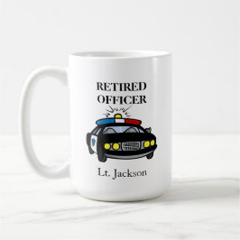 Taza De Café Oficial de policía jubilado personalizado Coffee M