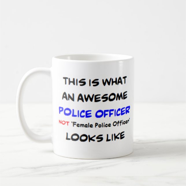 Taza De Café oficial de policía no oficial de policía femenina, (Izquierda)