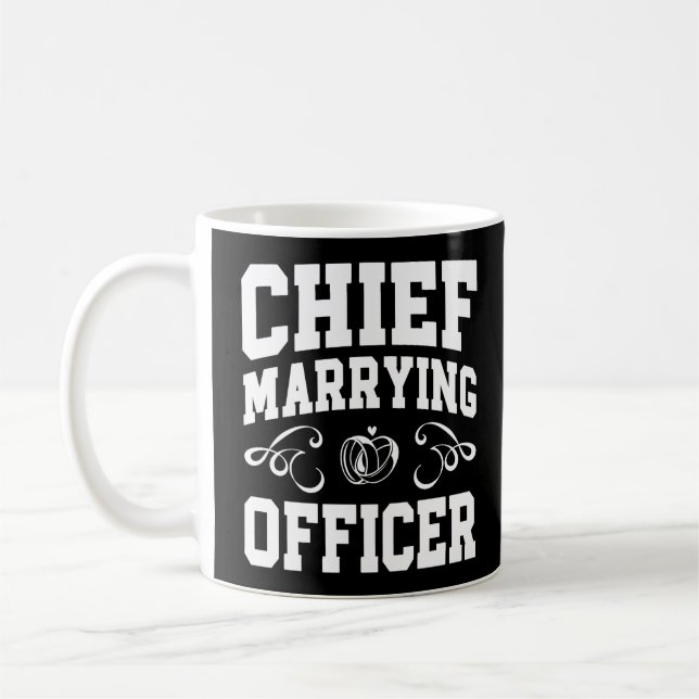 Taza De Café Oficial Jefe de Matrimonios - Diseños de Oficiante (Izquierda)