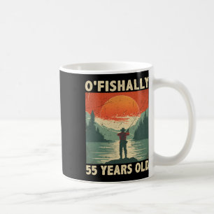 Taza De Café Oficialmente 55 años 1969 Pesca Pescador Cumpleaño