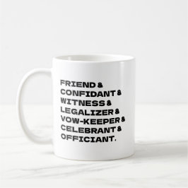 Taza De Café Oficiante de Boda Lista Personalizada