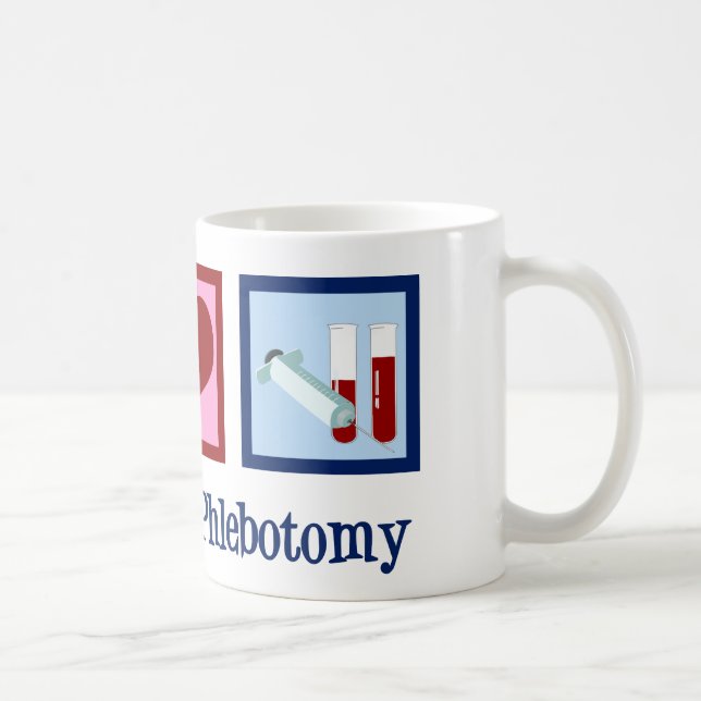 Taza De Café Oficina de Phlebotomist Peace Love Phlebotomy (Derecha)