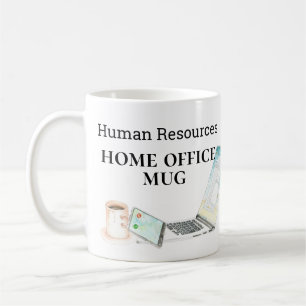 Taza De Café Oficina en Casa Recursos Humanos Acuarela