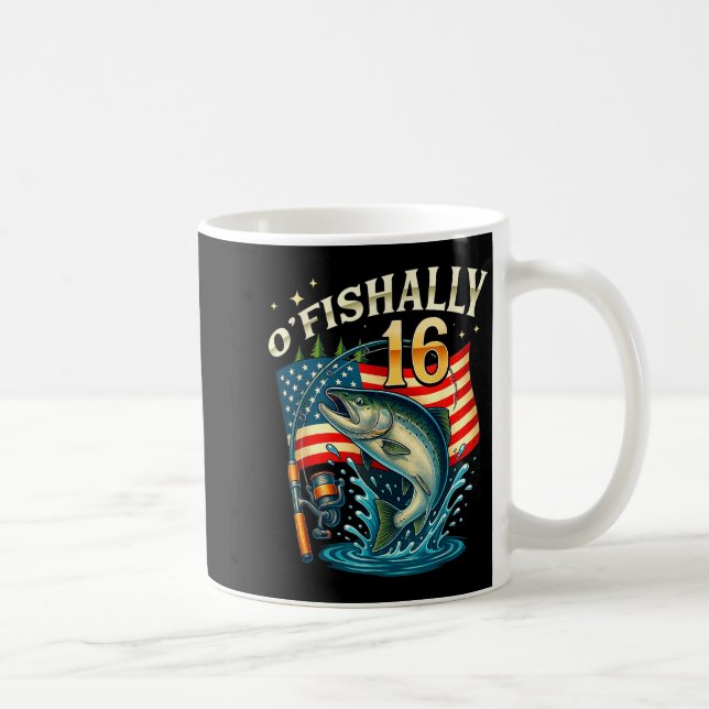 Taza De Café O'fishally 16 Years Old Fishing 16th Birthday Boys (Derecha)