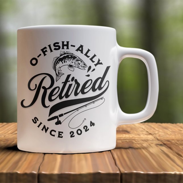 Taza De Café Ofishally Retired 2024 Funny Fishing (Subido por el creador)