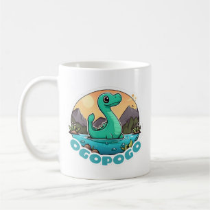 Taza De Café Ogopogo verde lindo, el monstruo del lago Okanagan