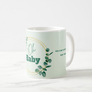 Taza De Café Oh Baby Hojas de Eucalipto Baby Shower