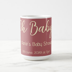Taza De Café oh baby nombre fecha maron simple minimal tendenci