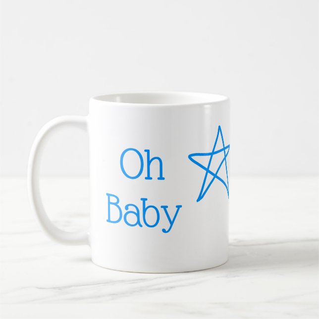 Taza De Café Oh bebé estrella azul bebé ducha agregar nombre pa (Izquierda)