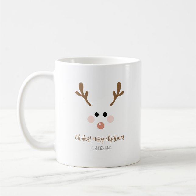 Taza De Café ¡Oh ciervo! Feliz Navidad (Izquierda)