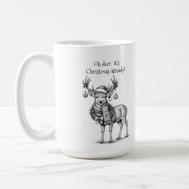 Taza De Café Oh Ciervo, Ya Es Navidad (Izquierda)