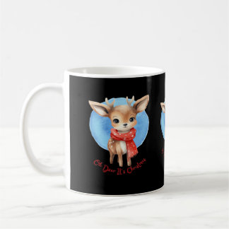 Taza De Café Oh Deer Its Christmas Retro Classic Design