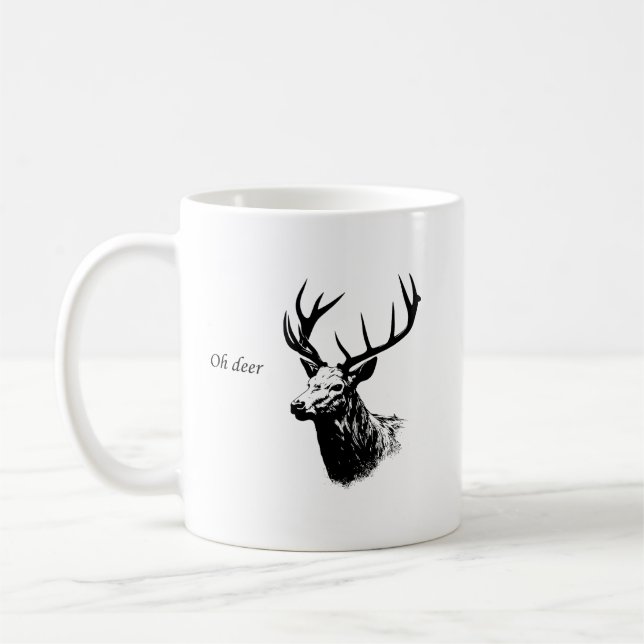 Taza De Café Oh Deer Reindeer (Izquierda)