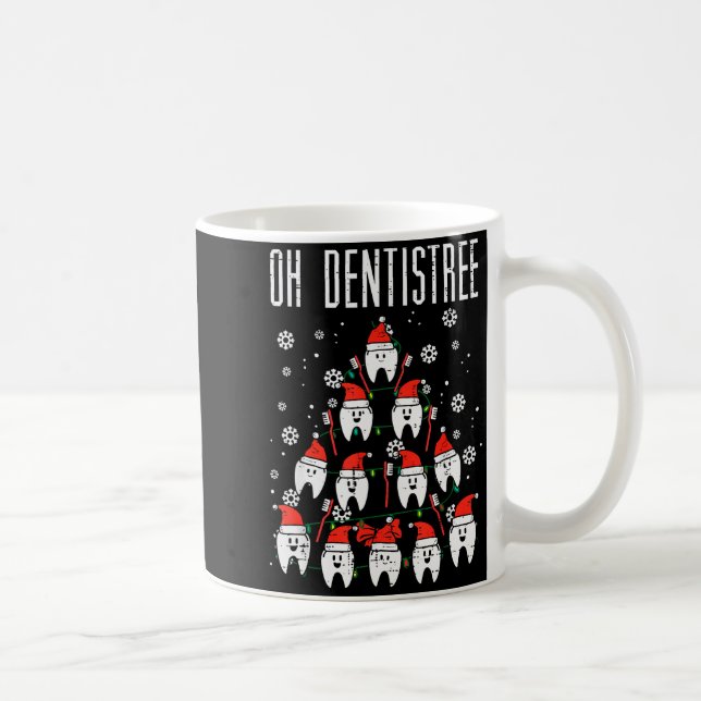 Taza De Café Oh Dentistree Christmas Tree Teeth Dentistry Denta (Derecha)